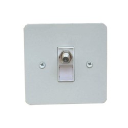 1 Gang Single Satellite 'F' Connector in Painted Plate (Grid Mounted) White Insert