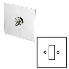 1 Gang Single Satellite 'F' Connector in Nickel Silver (Grid Mounted) White Insert