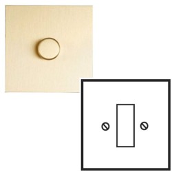 1 Gang Single Satellite 'F' Connector in Brushed Brass (Grid Mounted) Black Insert by Forbes and Lomax
