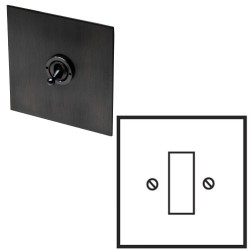 1 Gang Single Master Telecom Socket Grid Mounted in Antique Bronze with Black Insert