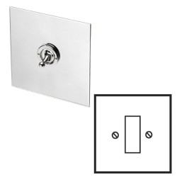 1 Gang Single Master Telecom Socket Grid Mounted in Nickel Silver with White Insert