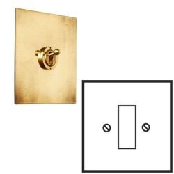 1 Gang Single Master Telecom Socket Grid Mounted in Aged Brass with White Insert by Forbes and Lomax