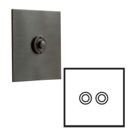 2 Gang Momentary Switch Antique Bronze Plate and Button, Forbes and Lomax Double Button Dimmer Controller
