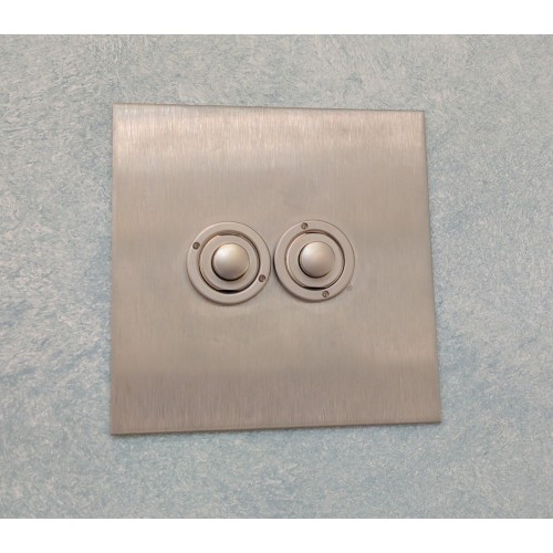 2 Gang Momentary Switch Stainless Steel Plate and Button, Forbes and Lomax Double Button Dimmer Controller