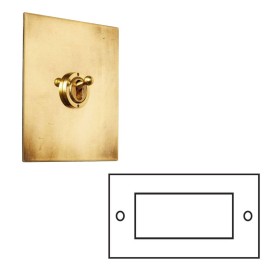Double White Brush on an Aged Brass Flat Plate from Forbes and Lomax for Wall Mounting