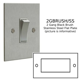 Double Black Brush on a Stainless Steel Flat Plate from Forbes and Lomax for Wall Mounting