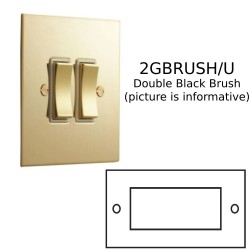 Double Black Brush on a Unlacquered Brass Flat Plate from Forbes and Lomax for Wall Mounting