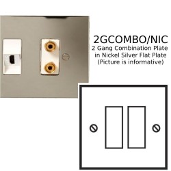 2 Gang Combination Plate in Nickel Silver Flat Plate from Forbes and Lomax