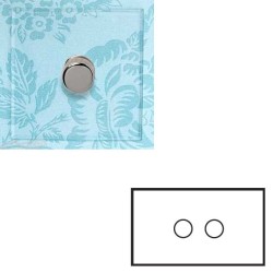 2 Gang Dimmer Invisible Plate with Nickel (Transparent Double Size Plate) - Grid, Plate and Knobs only