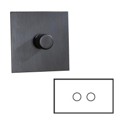 2 Gang Push ON/OFF Switch in Antique Bronze Plate and Knob on a Double Plate