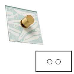 2 Gang Push ON/OFF Switch Invisible Plate and Brushed Brass Knob on a Double Plate