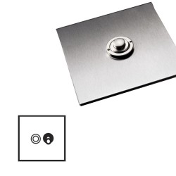 2 Gang: 1 Gang Momentary Switch + 1 Gang 2 Way Dolly Switch Stainless Steel Plate, 2G Button Dimmer Controller