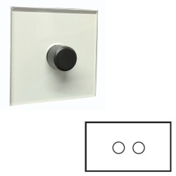 2 Gang 200W Halogen / 2 x 0-120W Trailing Edge Rotary LED Dimmer Double Plate Invisible Plate with Antique Bronze Knob
