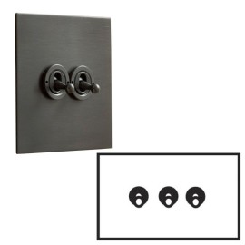 3 Gang 20A Dolly Switch: 2 x 2 Way and 1 x Intermediate Dolly Switch in Antique Bronze Plate and Dolly