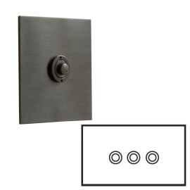 3 Gang Momentary Switch Antique Bronze Plate and Button, 3 Button Dimmer Controller