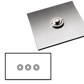 3 Gang Momentary Switch Stainless Steel Plate and Button, 3 Button Dimmer Controller
