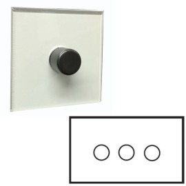 3 Gang Dimmer Invisible Plate with Antique Bronze (Transparent Plate) - Grid, Plate and Knobs only