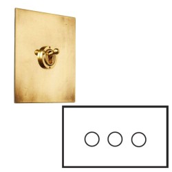 3 Gang Dimmer Plate in Aged Brass (Double Size Plate) - Grid, Plate and Knobs only by Forbes and Lomax