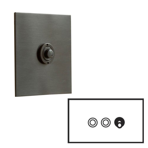 3 Gang Dolly/Momentary Switch Antique Bronze Plate and Switch: 2 x Momentary Switch and 1 x 2 way 20A Dolly