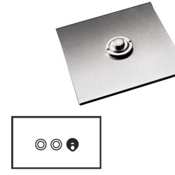 3 Gang Dolly/Momentary Switch Stainless Steel Plate and Switch: 2 x Momentary Switch and 1 x 2 way 20A Dolly