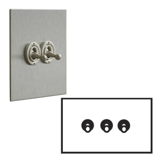 3 Gang 20A Dolly Switch: 1 x 2 Way and 2 x Intermediate Dolly Switch in Stainless Steel Plate and Toggle Switch