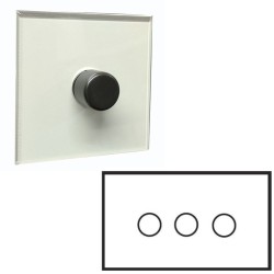 3 Gang LED Dimmer Invisible Plate Antique Bronze Knob: 3 Gang 200W Halogen / 3 x 0-120W Trailing Edge Rotary LED Dimmer