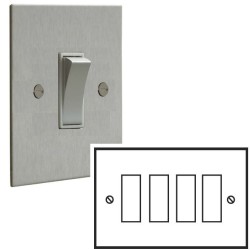 4 Gang Combination Plate in Stainless Steel Flat Plate from Forbes and Lomax