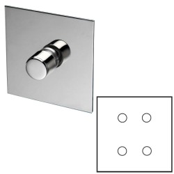4 Gang Dimmer Large Square Plate in Nickel Silver - Grid, Plate and Knobs only, Forbes and Lomax