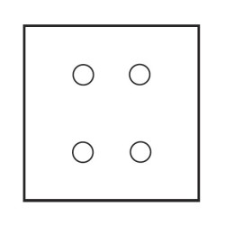 4 Gang Dimmer Invisible Large Square Plate with Brushed Brass (Transparent Plate) - Grid, Plate and Knobs only