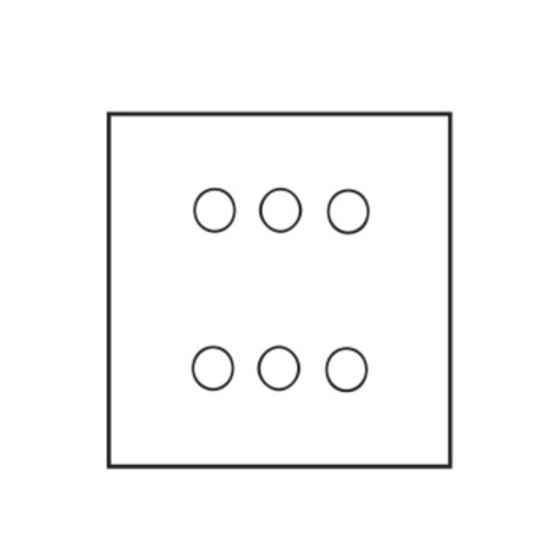 6 Gang Dimmer Invisible Large Square Plate with Nickel (Transparent Plate) - Grid, Plate and Knobs only