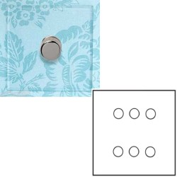 6 Gang Dimmer Invisible Large Square Plate with Nickel (Transparent Plate) - Grid, Plate and Knobs only