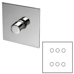 6 Gang Dimmer Large Square Plate in Nickel Silver - Grid, Plate and Knobs only, Forbes and Lomax