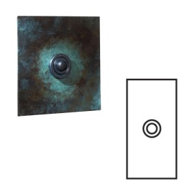 1 Gang Architrave Momentary Switch Button Dimmer in Verdigris Plate with Verdigris Button