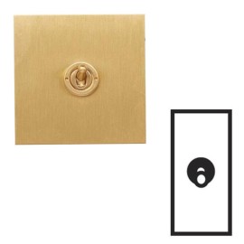 1 Gang Architrave Intermediate Dolly Switch in Brushed Brass Plate and Toggle Switch by Forbes and Lomax