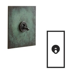 1 Gang Architrave Intermediate Dolly Switch Verdigris Plate and Toggle Switch from Forbes and Lomax