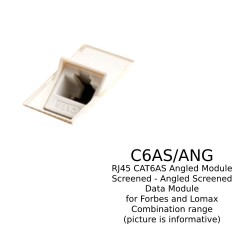 RJ45 CAT6AS Angled Module Screened - Angled Screened Data Module for Forbes and Lomax Combination range - in White or Black Trim