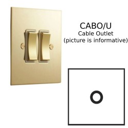 1 Gang Cable Outlet in Unlacquered Brass Flat Plate from Forbes and Lomax