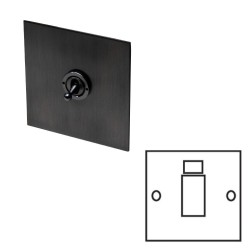 1 Gang Cooker Switch 45A with Neon in Antique Bronze Plate and Black Trim from Forbes and Lomax