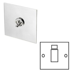 1 Gang Cooker Switch 45A with Neon in Nickel Silver Plate and White Trim from Forbes and Lomax