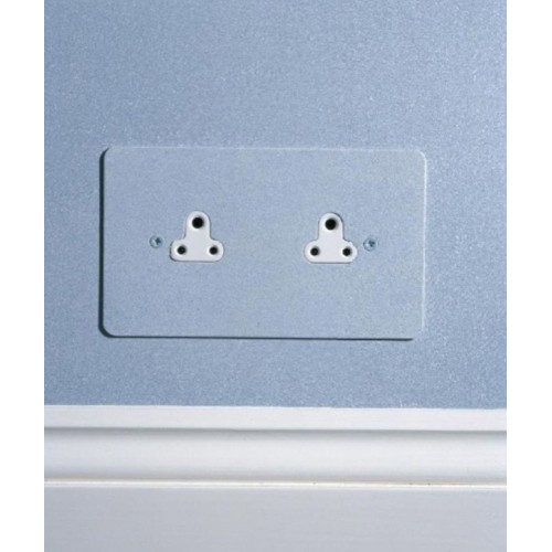 2 Gang 5A Unswitched Double Socket in Painted Plate and Plastic Insert Forbes and Lomax
