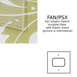 Triple Pole 6A Fan Isolator Switch in Invisible Plate Plate and White or Black Plastic Switch