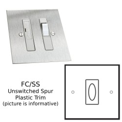 1 Gang Unswitched Fused Connection (Spur) in Stainless Steel Plate with White or Black Plastic Insert