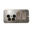 TV Quad Painted Plate (TV + FM + SAT1 + SAT2 - two down leads) + choice of 2 x Combo Inserts (ordered separately)