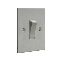 1 Gang 20A Intermediate Rocker Switch in Stainless Steel with Plastic Rocker and Trim