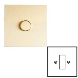 1 Gang 2 Way 20AX Rocker Switch in Brushed Brass Plate with White or Black Rocker and Trim by Forbes and Lomax