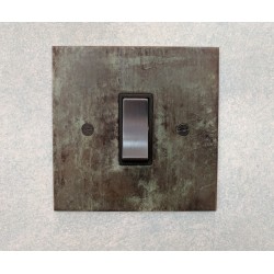1 Gang 2 Way 20AX Rocker Switch in Verdigris Plate and Rocker and Black Trim