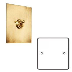 1 Gang Single Blank Plate in Aged Brass Flat Plate from Forbes and Lomax