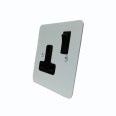 1 Gang 13A Switched Single Socket in Painted Plate with Plastic Insert and Rocker