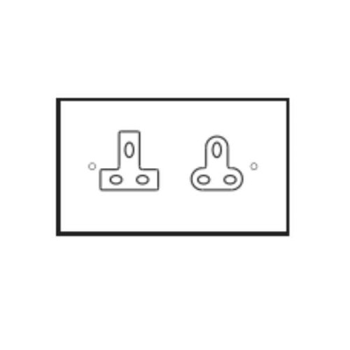 Unswitched 13A Socket + 5A Socket Nickel Silver Plate Black or White Insert Forbes and Lomax