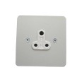 1 Gang 5A Round Pin Unswitched Single Socket in Painted Plate with Plastic Insert